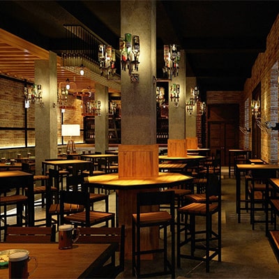 A cozy restaurant interior featuring neatly arranged tables and chairs, inviting guests to enjoy their meals.